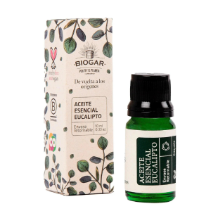 Aceite esencial puro de eucalipto biogar, perfecto para una limpieza en el hogar sin tóxicos ni fragancias artificiales