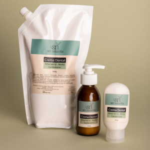 Crema dental natural ser natureba presentación viajera, para casa y para hacer recarga, libre de químicos nocivos para la salud